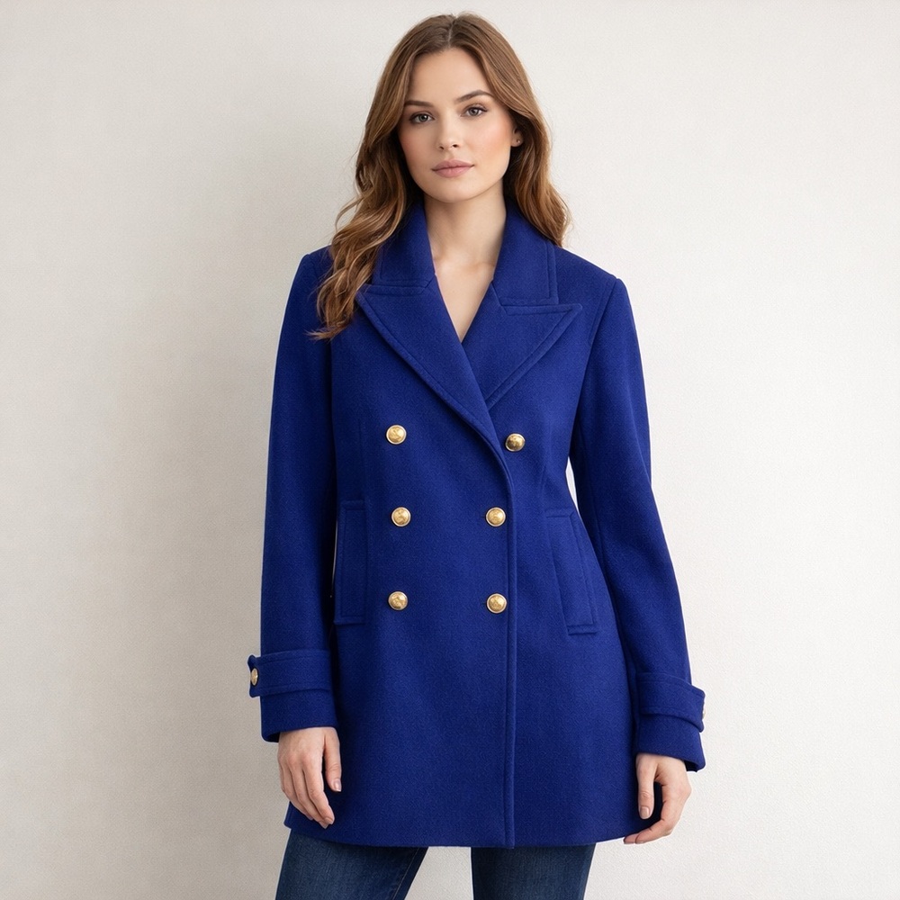 MICHAEL KORS women’s double breasted, wool coat with real buttons & pockets